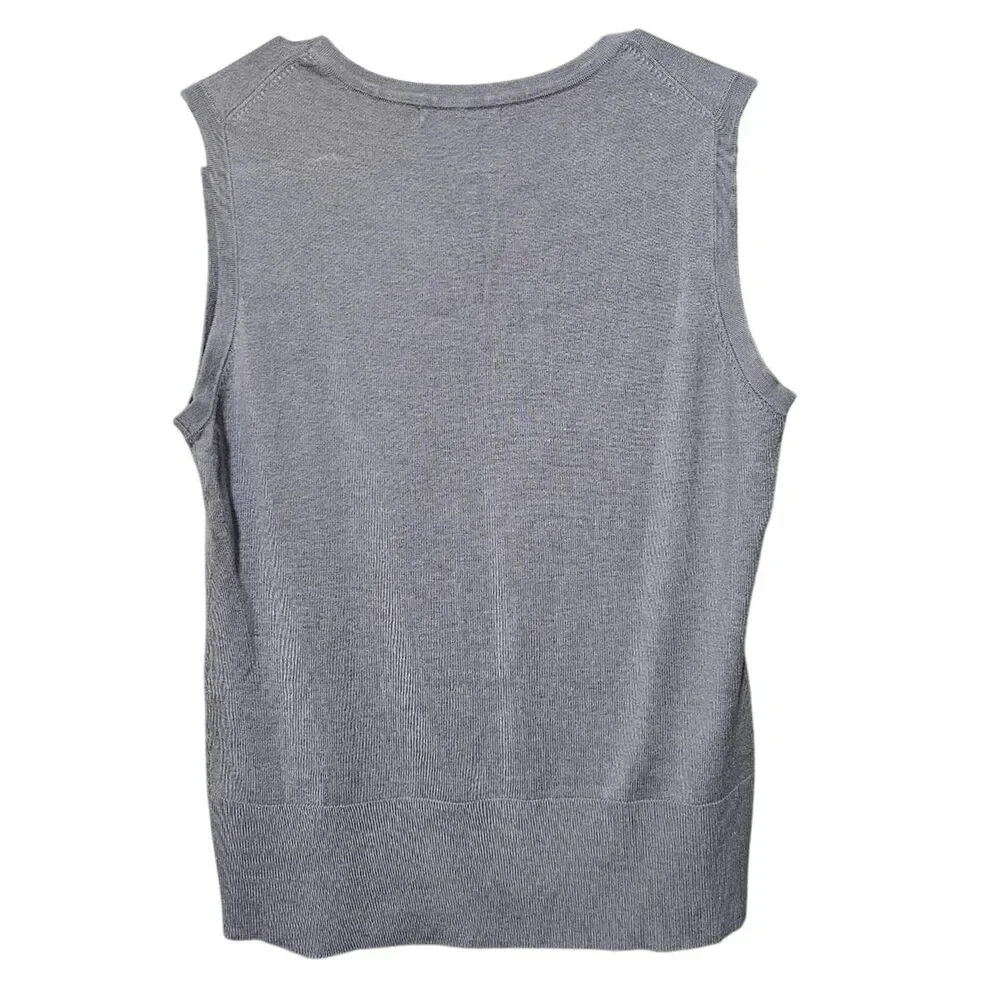 Grace Elements Sweater Vest Women's Size XL Neutral Gray Soft Timeless Classic